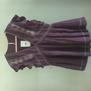 NWT ~ Free People ~ Falling Water Plum Combo Tunic XS